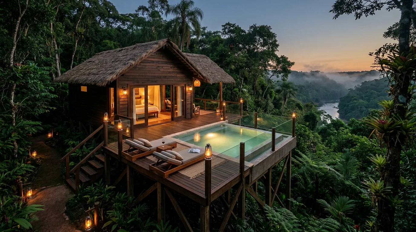 Awasi Iguazu luxury private rainforest villa and plunge pool in the jungle canopy