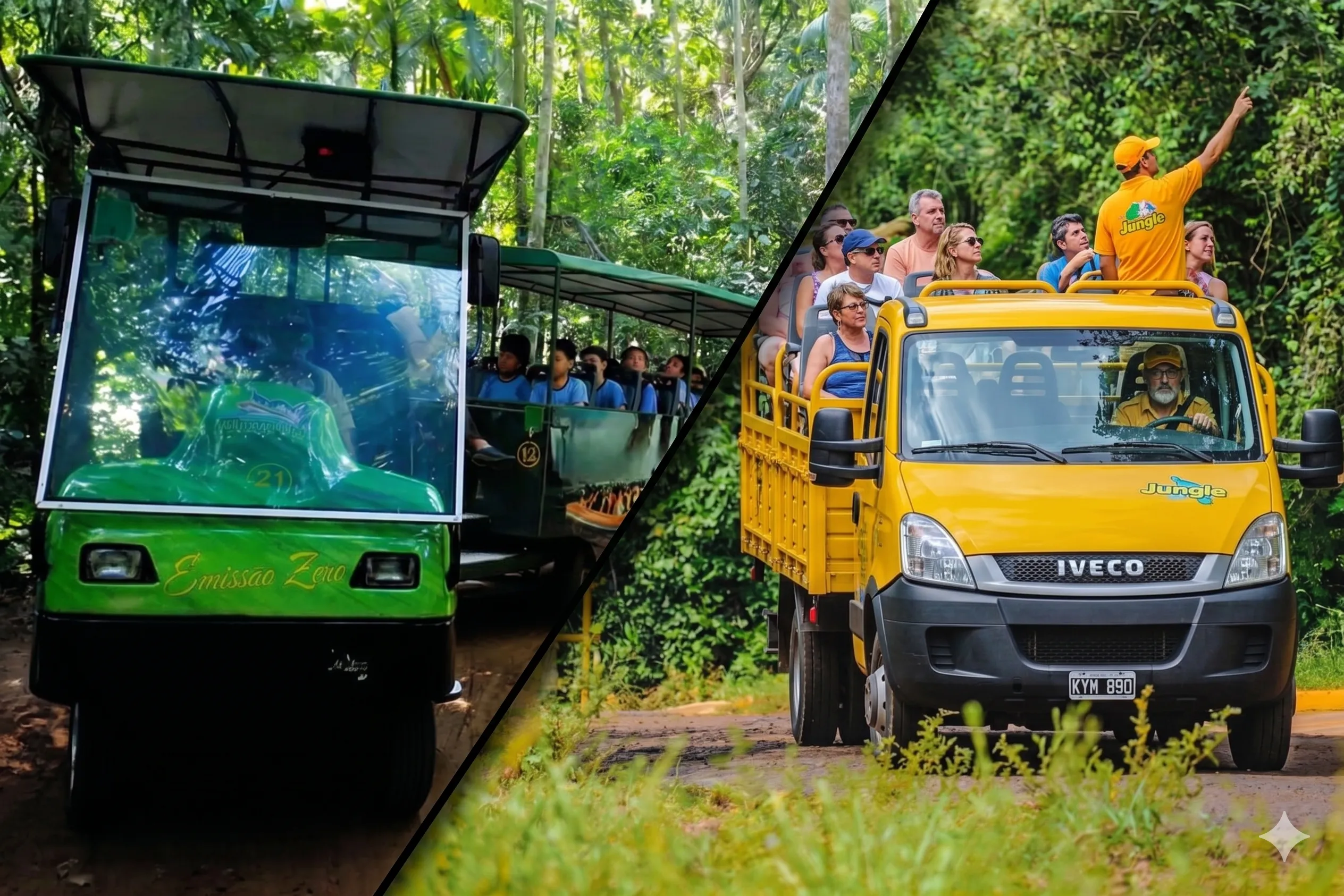 Macuco electric vehicle vs Gran Aventura truck comparison