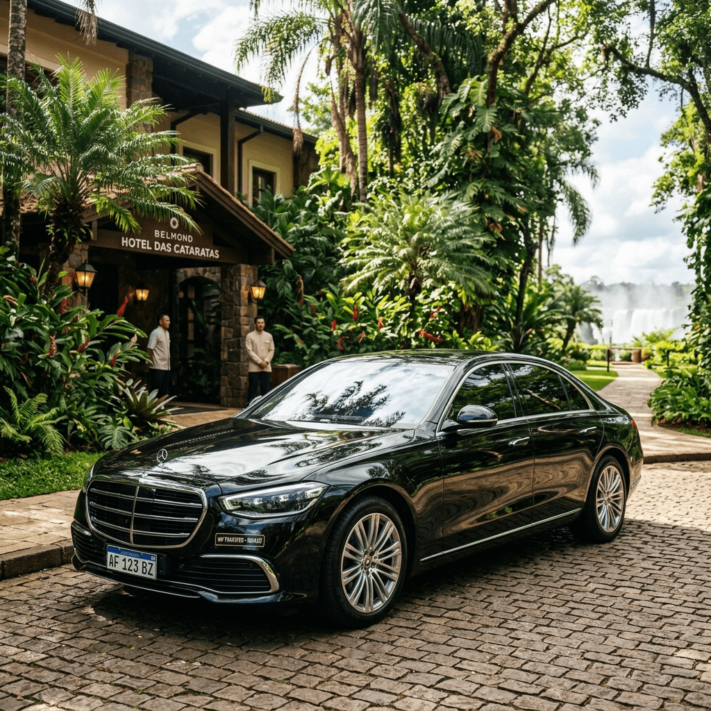 Premium black executive vehicle for Iguazu Falls private transfers