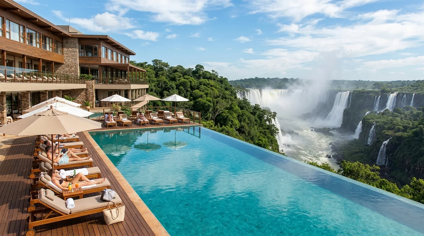 Gran Meliá Iguazú luxury infinity pool overlooking the falls in Argentina