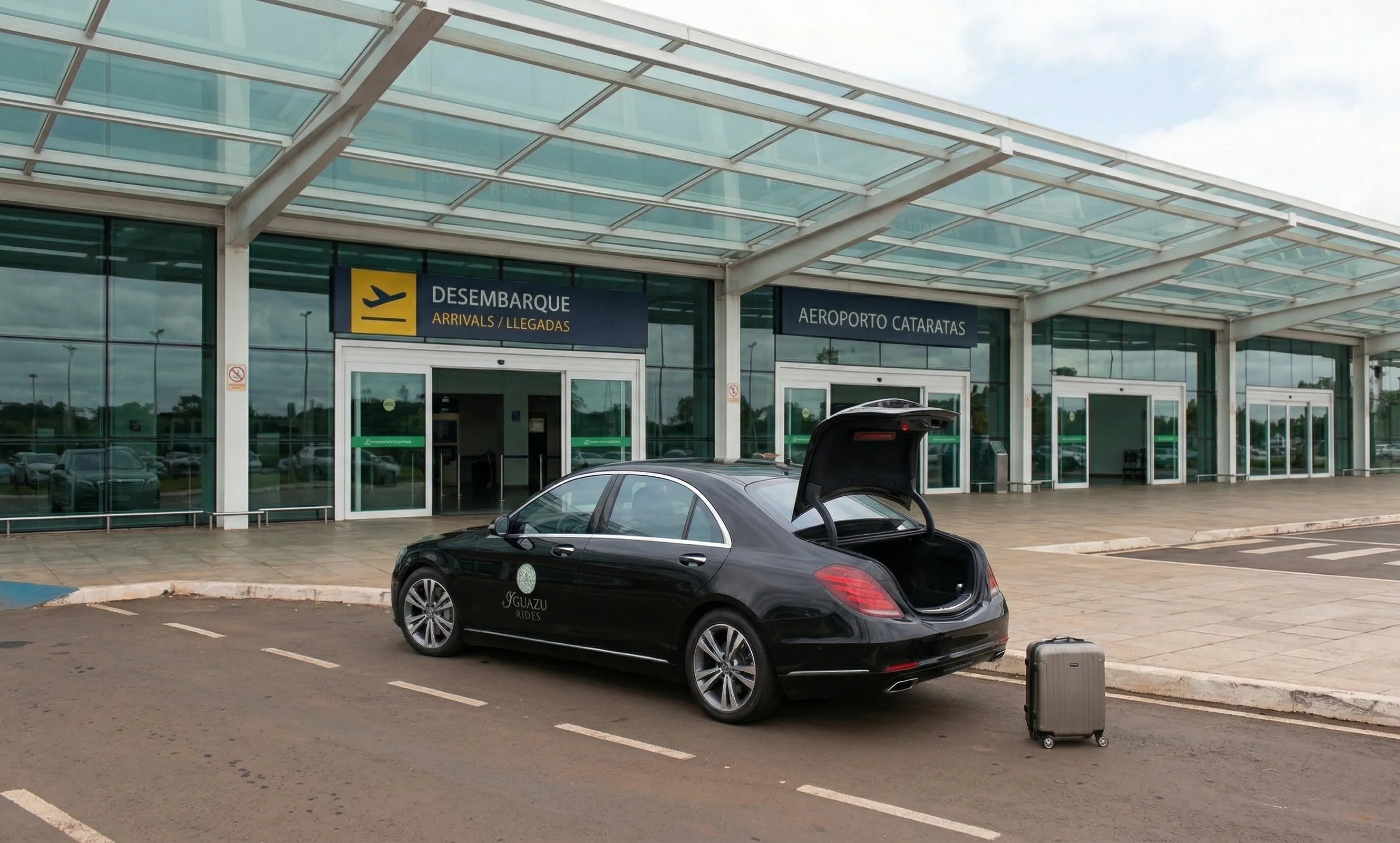 Executive black sedan for IGU and IGR airport transfers in Iguazu